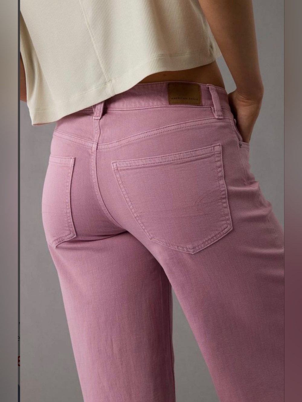 American Eagle Outfitters Mauve Wide-Leg Jeans - Picture 3 of 8